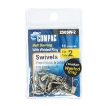 Compac Ball Bearing Swivel w/Interlock Snap Size 3 10-pk