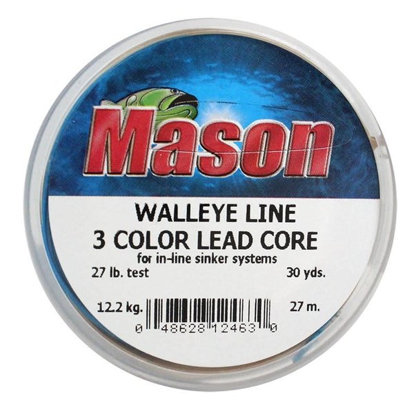 Mason Walleye Lead Core 3 Color 27lb 30yds