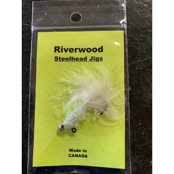 Riverwood Steelhead Jig White Sparkle