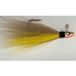 Big Jim's Bucktail Jig. 1/8oz Yellow Belly Tan Top w/Gold Head