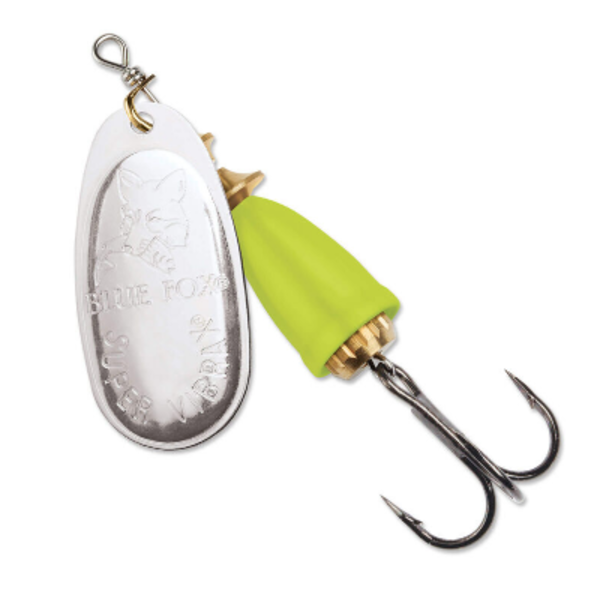 Blue Fox Classic Vibrax 3/16oz Silver/Fluorescent Chartreuse Spinner