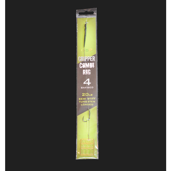 ESP Gripper Combi Hair Rig. Green. Size 4