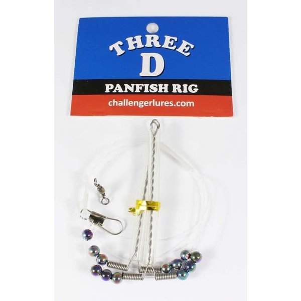 Three D Wire Worm Harness. Panfish Rig Green Beads