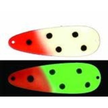 Moonshine Lures Casting Spoon. Glow Bloody Nose 5/8oz