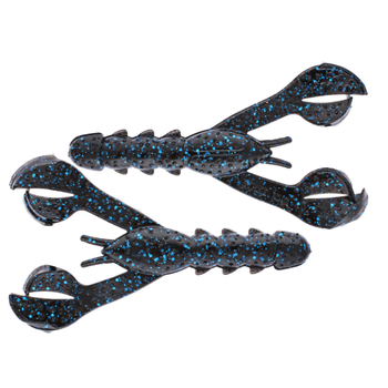 Strike King Rage Tail Denny Craw 4" Black Blue Flake 7-pk