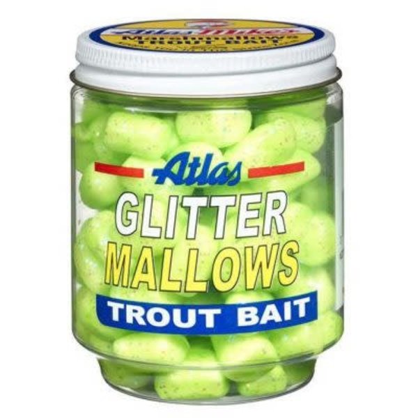 Atlas-Mike's Glitter Mallows. 1.5oz. Jar. Chartreuse Cheese
