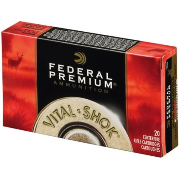 Federal Premium Vital-Shok Ammo, 308 Win 180gr Nosler Partition 20rds.