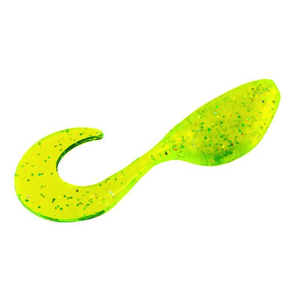 Strike King Mr Crappie Shadpole Curltail 2" Chartreuse Shiner 15-pk