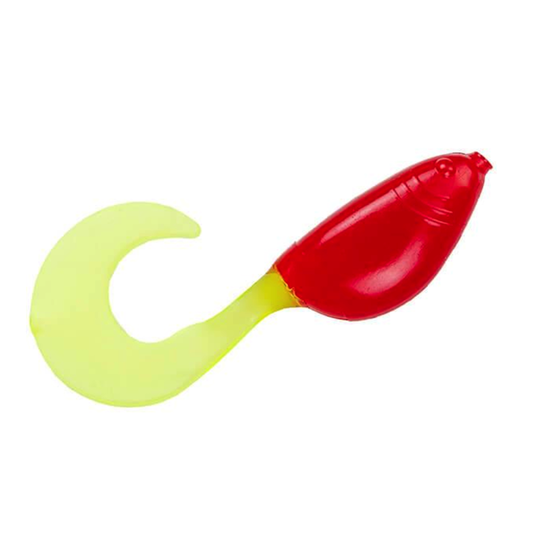 Strike King Mr Crappie Shadpole Curltail 2" Red Chartreuse 15-pk