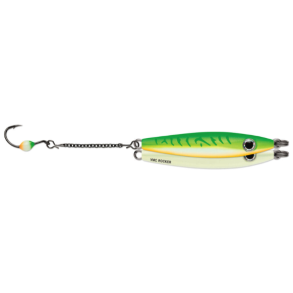 VMC Rocker Spoon 3/16oz Glow Green Fire UV
