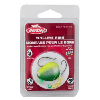 Berkley Walleye Rig Colorado #4 Double Rig #2 Hook Lime Chartreuse (BWRC4-LC)