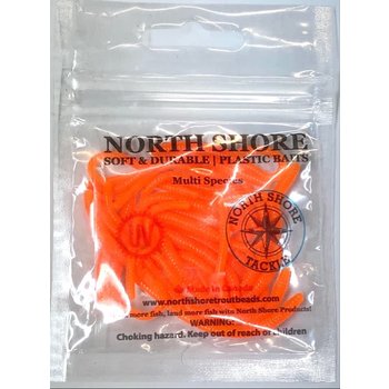 North Shore Tackle Trout Worm's 2" Orange Fluorescent
