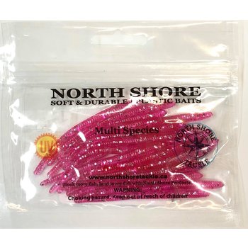 North Shore Tackle Trout Worm's 3" Ruby Sparkle