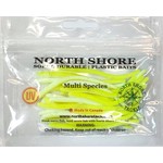 North Shore Tackle Trout Worm's 3" Chartreuse White