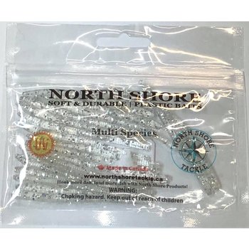 North Shore Tackle Trout Worm's 3" Clear Sparkle