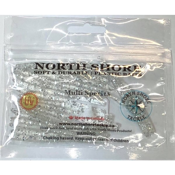 North Shore Tackle Trout Worm's 3" Clear Sparkle