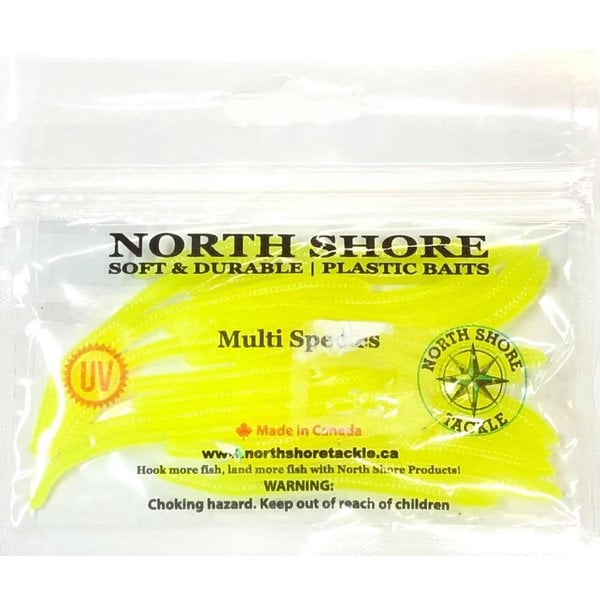 North Shore Tackle Trout Worm's 3" Clear Chartreuse