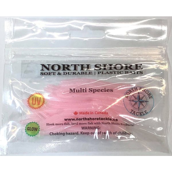 North Shore Tackle Trout Worm's 3" Lite Pink Glow