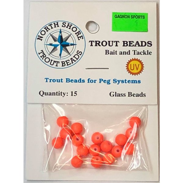 North Shore Tackle Glass Beads 6mm Glass UV Neon Orange