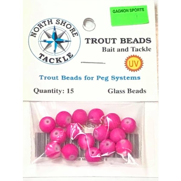 North Shore Tackle Glass Beads 8mm Glass UV Plum Neon