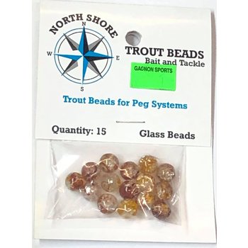 North Shore Tackle Glass Beads 8mm Glass RootBeer Crackle