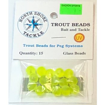 North Shore Tackle Glass Beads 8mm Glass Frost Chartreuse