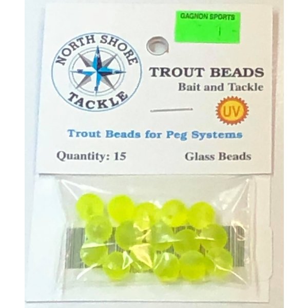 North Shore Tackle Glass Beads 8mm Glass Frost Chartreuse
