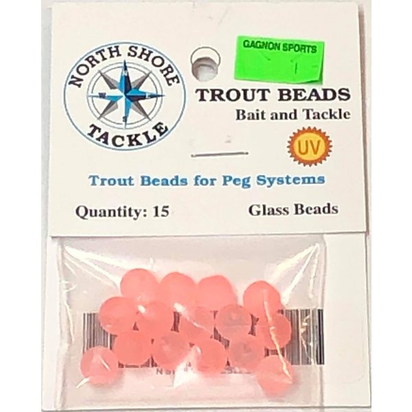 North Shore Tackle Glass Beads 8mm Glass Frost Peach 222