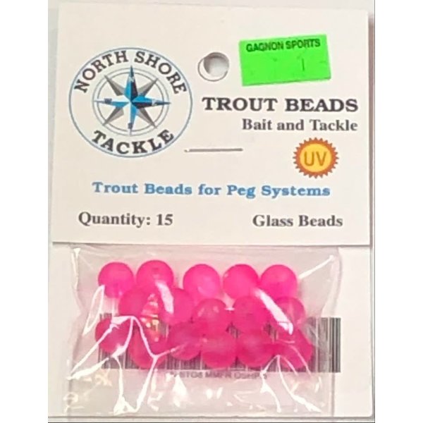 North Shore Tackle Glass Beads 8mm Glass Frost Hot Pink