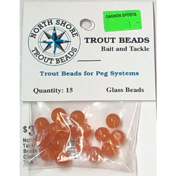 North Shore Tackle Glass Beads 8mm Glass Orange Yolk