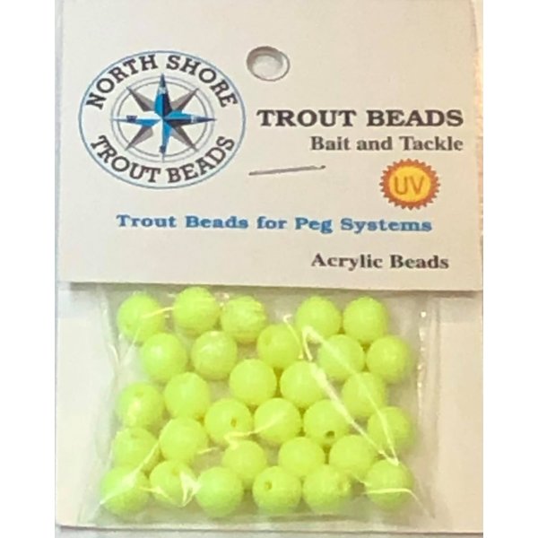 North Shore Tackle Acrylic Beads 8mm Chartreuse