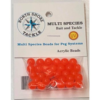 North Shore Tackle Acrylic Beads 8mm Orange