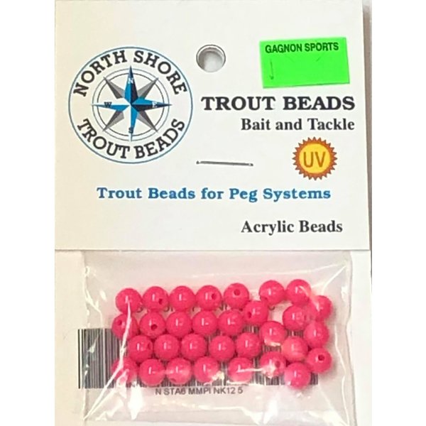 North Shore Tackle Acrylic Beads 6mm Pink