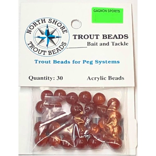 North Shore Tackle Acrylic Beads 8mm Brown Yolk