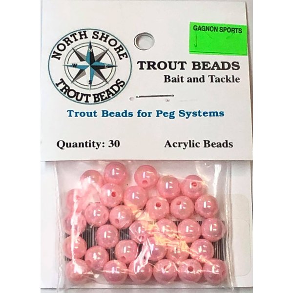 North Shore Tackle Acrylic Beads 8mm Pink Pearl
