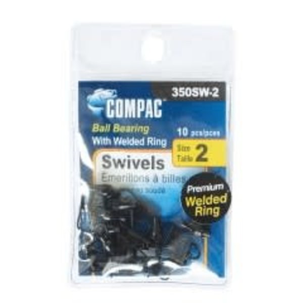 Compac Ball Bearing Swivel w/Interlock Snap Size 1 10-pk Black