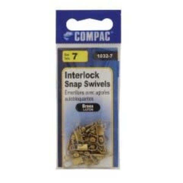 Compac Brass Barrel Swivel w/Interlock Snap Size 14 10-pk