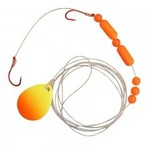 Compac Jaws Floating Worm Harness. 15lb Scallop Orange