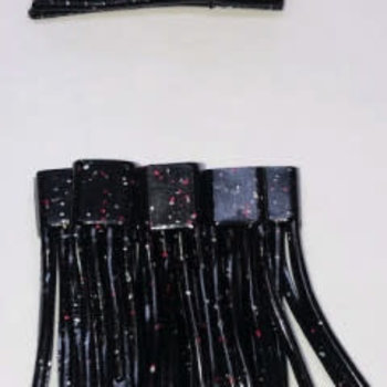 Meegs Fins .875" Black w/Gold Red Glitter 8-pk