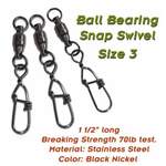 Torpedo Ball Bearing Snap Swivel Size 3 70lb. 5-pk