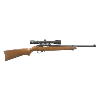 Ruger 10/22 Semi-Auto Rifle, 22 LR, 18.5" bbl, Blued, Wood Stock, Viridian EON 3-9x40 Scope, Hard Case, 10+1 Rnd