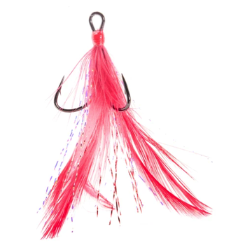 Mustad Feathered Treble Size 4 Red 2-pk