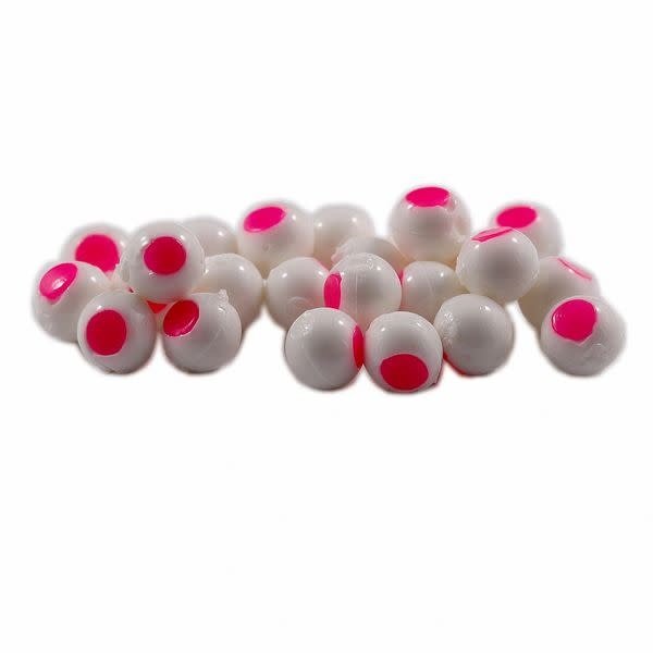 Cleardrift Tackle Glow Embryo Soft Bead White /Hot Pink Dot 8mm