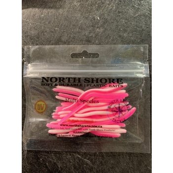 North Shore North Shore Tackle Trout Worm's 3" Pink White