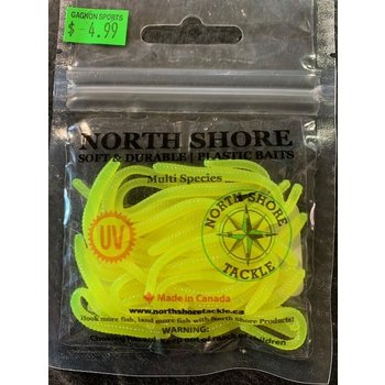 North Shore North Shore Tackle Trout Worm's 2" Clear Chartreuse