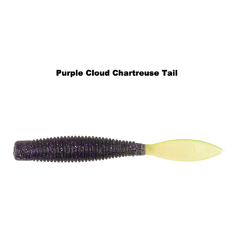 Missile Baits Ned Bomb 3.25" Purple Cloud Chartreuse Tail 10-pk