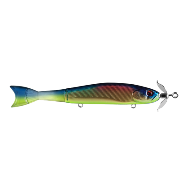 13 Fishing Shadow Spin Hybrid Spybait. Rainbow Shad 5 3/4oz