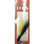 Big Jim's Bucktail Jig. 3/8oz 012 Black Yellow Gut