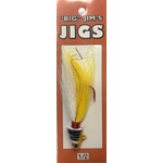 Big Jim's Bucktail Jig. 1/2oz 041 Mustard Tiger White Belly