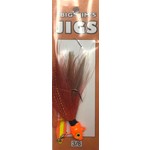 Big Jim's Spin Belly Bucktail Jig. 3/8oz 003 Red Orange